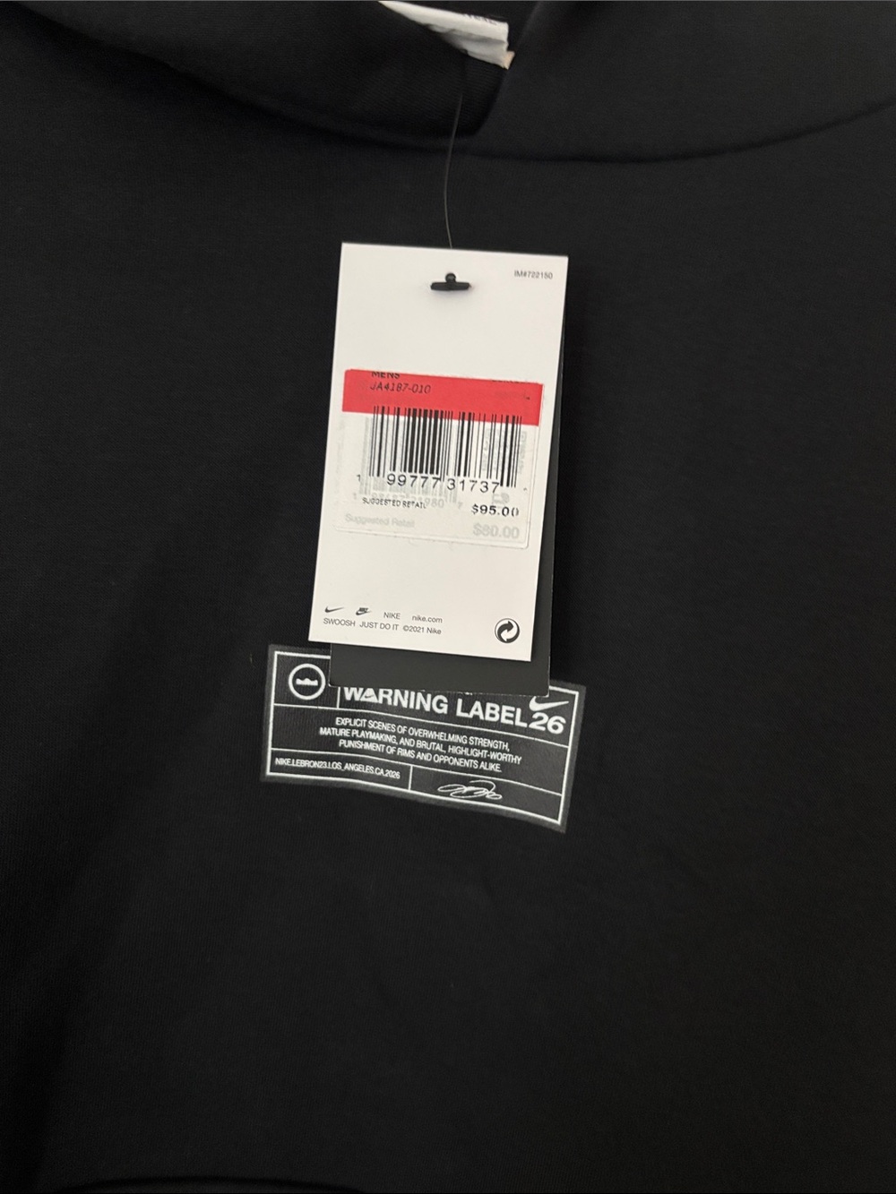 Nike Black Crewneck Hooded Sweatshirt - Picture 3 of 3